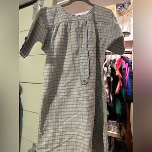 Antique 1890s plaid sleepwear (modern SMALL)